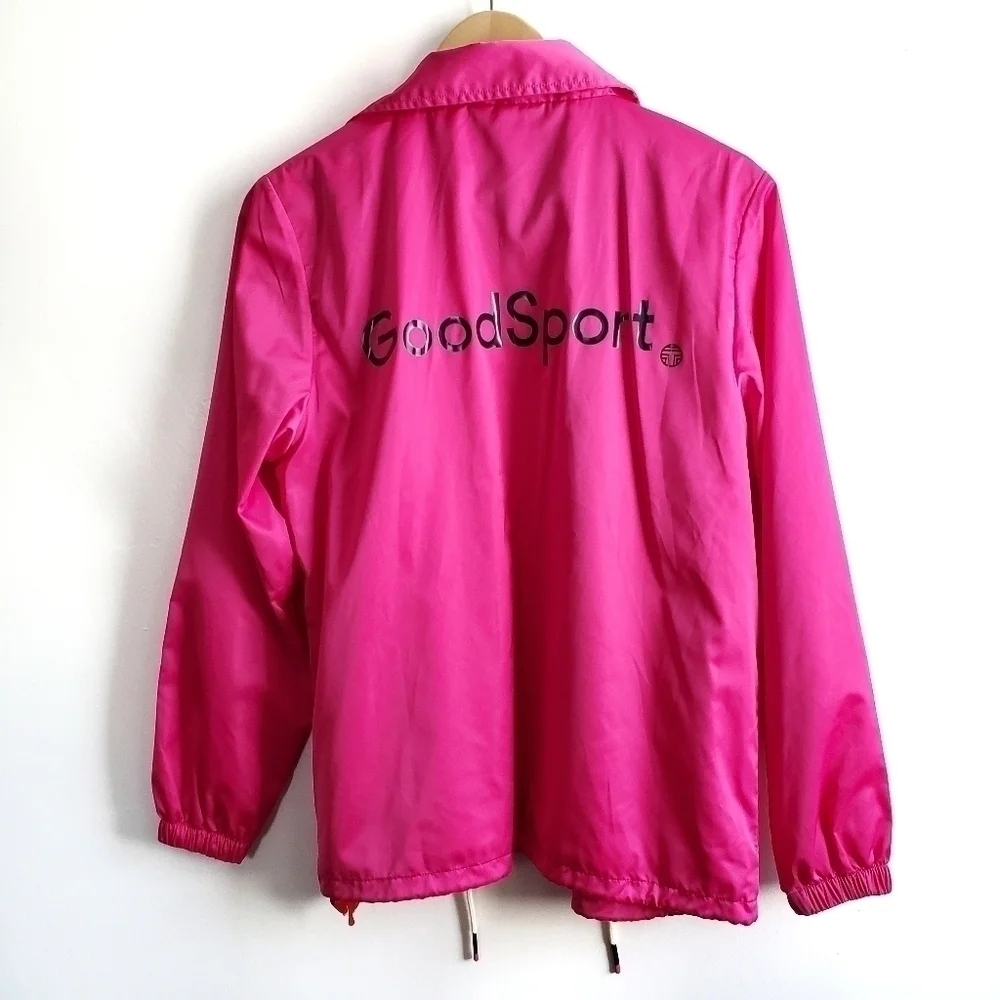New Tory Burch Sport Performance Satin Barbiecore Pink Warm-Up Jacket NWT Small